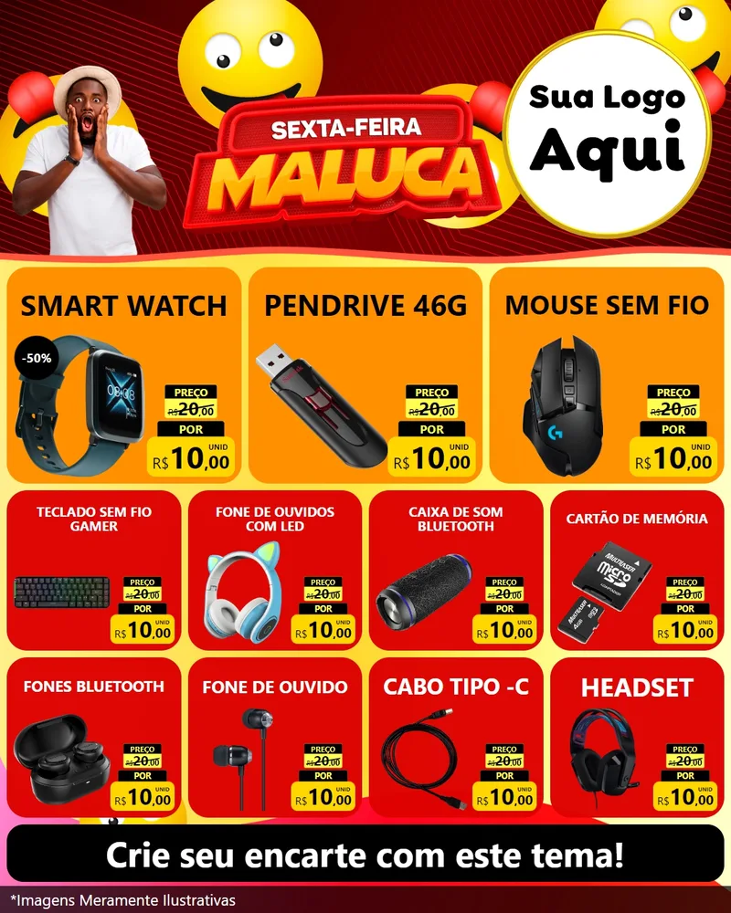 Modelo de Rede Social para Feed Instagram com o tema Sexta-feira Maluca para Informática