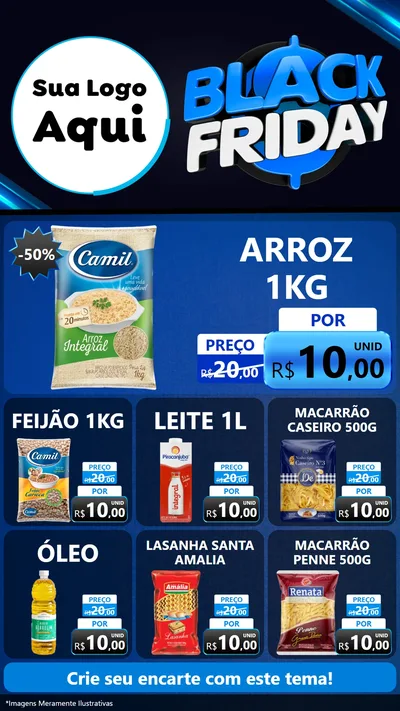 Modelo de Rede Social para Stories com o tema Black Friday para Supermercado