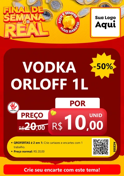 Modelo de Cartaz para Cartaz A4 Vertical com o tema Final de Semana do Real para Distribuidora de bebidas