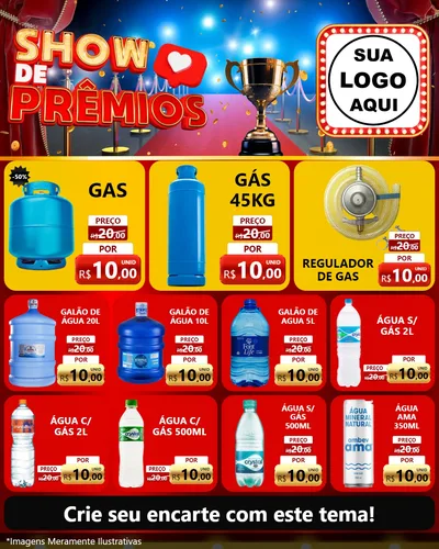 Modelo de Rede Social para Feed Instagram com o tema Show de Prêmios para Água e gás