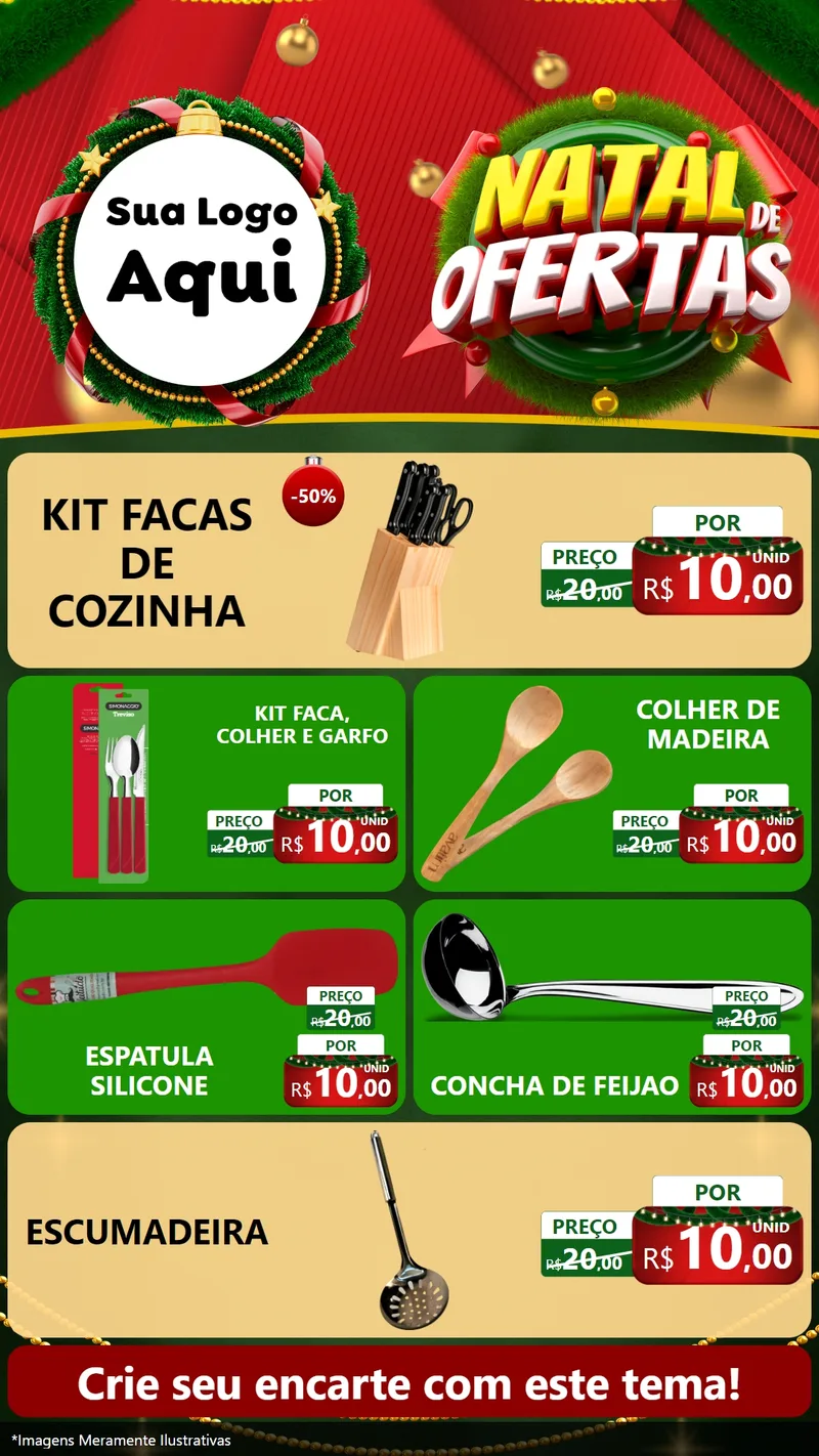 Modelo de TV para TV Vertical com o tema Natal de Ofertas para Utilidades Domésticas