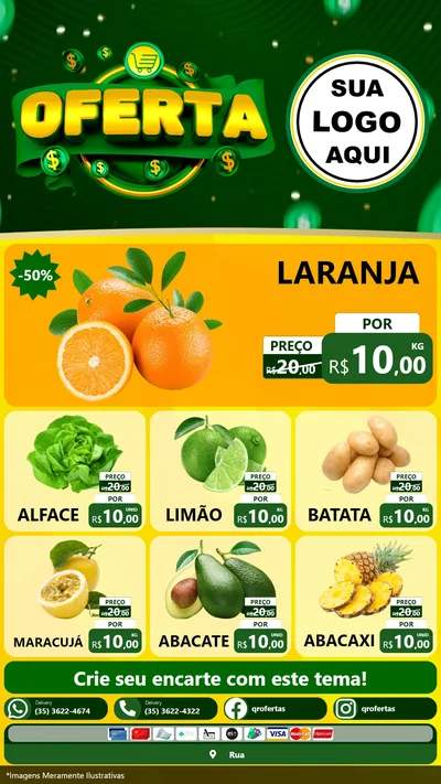 Modelo de Rede Social para Stories com o tema Oferta para Hortifrúti