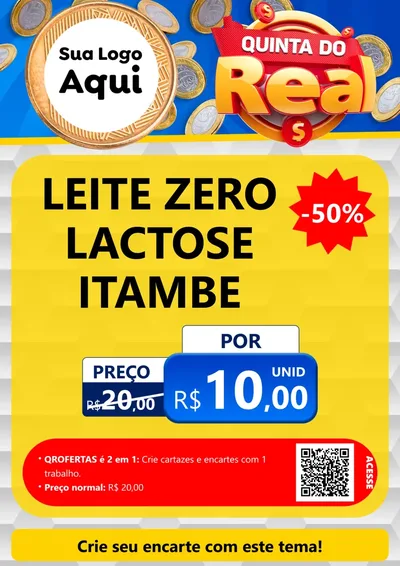 Modelo de Cartaz para Cartaz A4 Vertical com o tema Quinta do Real para Frios e Laticínios