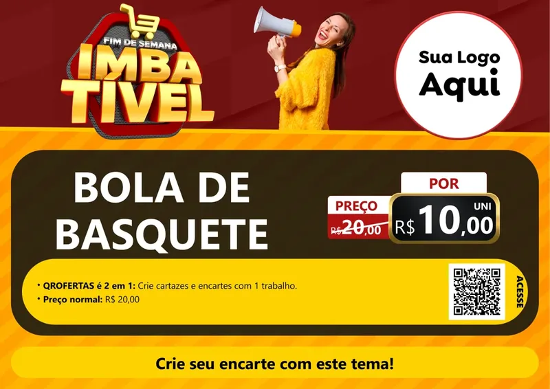 Modelo de Cartaz para Cartaz A4 Horizontal com o tema Fim de Semana Imbatível para Artigos Esportivos