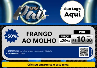 Modelo de Cartaz para Cartaz A4 Horizontal com o tema Sorteio Dia Dos Pais para Restaurante