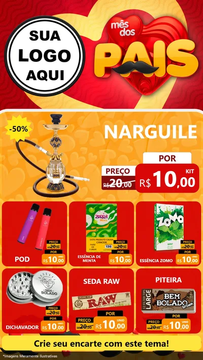 Modelo de Rede Social para Stories com o tema Mês Dos Pais para Tabacaria