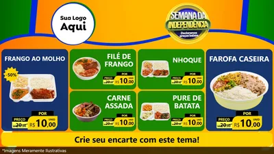 Modelo de TV para TV Horizontal com o tema Semana da Independência Declaramos Preços Baixos para Restaurante