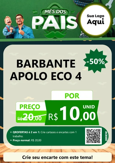 Modelo de Cartaz para Cartaz A4 Vertical com o tema Mês dos Pais para Armarinho e Aviamentos