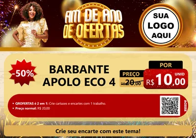 Modelo de Cartaz para Cartaz A4 Horizontal com o tema Fim de Ano de Ofertas para Armarinho e Aviamentos