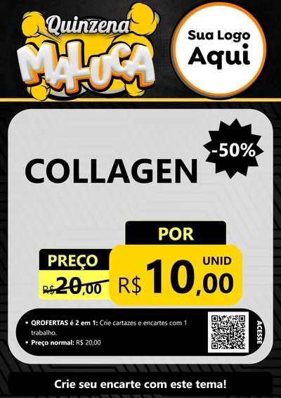 Modelo de Cartaz para Cartaz A4 Vertical com o tema Quinzena Maluca para Suplementos alimentares