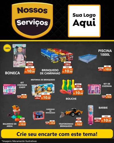 Modelo de Rede Social para Feed Instagram com o tema Nossos Serviços para Brinquedos