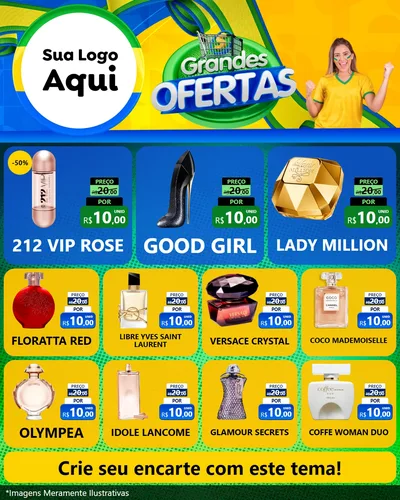 Modelo de Rede Social para Feed Instagram com o tema Grandes Ofertas para Perfumes