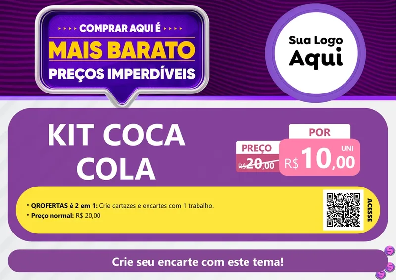 Modelo de Cartaz para Cartaz A4 Horizontal com o tema Mais Barato para Distribuidora de bebidas
