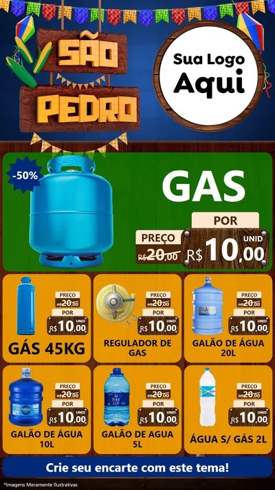 Modelo de Rede Social para Stories com o tema São Pedro para Água e gás