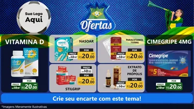 Modelo de TV para TV Horizontal com o tema Ofertas (Futebol) para Farmácia