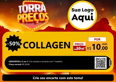Modelo de Cartaz para Cartaz A4 Horizontal com o tema Torra Preços para Suplementos alimentares