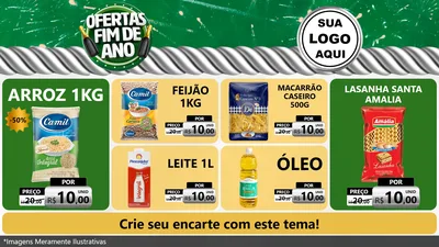 Modelo de TV para TV Horizontal com o tema Ofertas Fim de Ano para Supermercado
