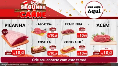 Modelo de TV para TV Horizontal com o tema Segunda da Carne - Carnaval para Açougue