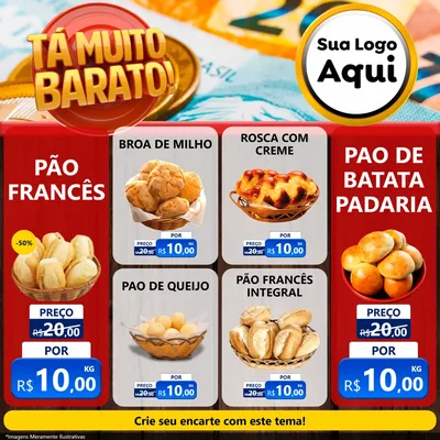 Modelo de Rede Social para Feed Facebook com o tema Está Muito Barato para Padaria