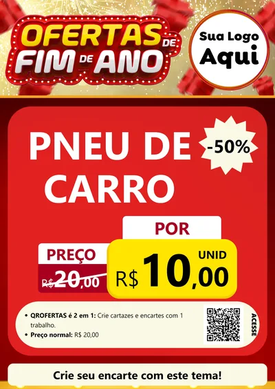 Modelo de Cartaz para Cartaz A4 Vertical com o tema Ofertas de Fim de Ano para Auto peças