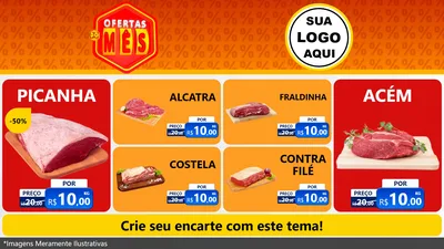 Modelo de TV para TV Horizontal com o tema Ofertas do Mês para Açougue