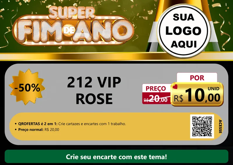 Modelo de Cartaz para Cartaz A4 Horizontal com o tema Super Fim de Ano para Perfumes