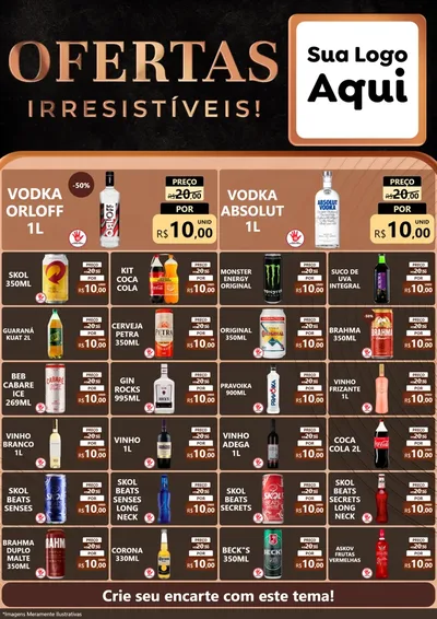 Modelo de Encarte para Encarte A4 Vertical com o tema Ofertas Irresistíveis! para Distribuidora de bebidas