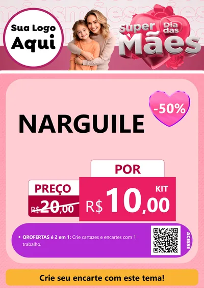 Modelo de Cartaz para Cartaz A4 Vertical com o tema Super Dia Das Mães para Tabacaria