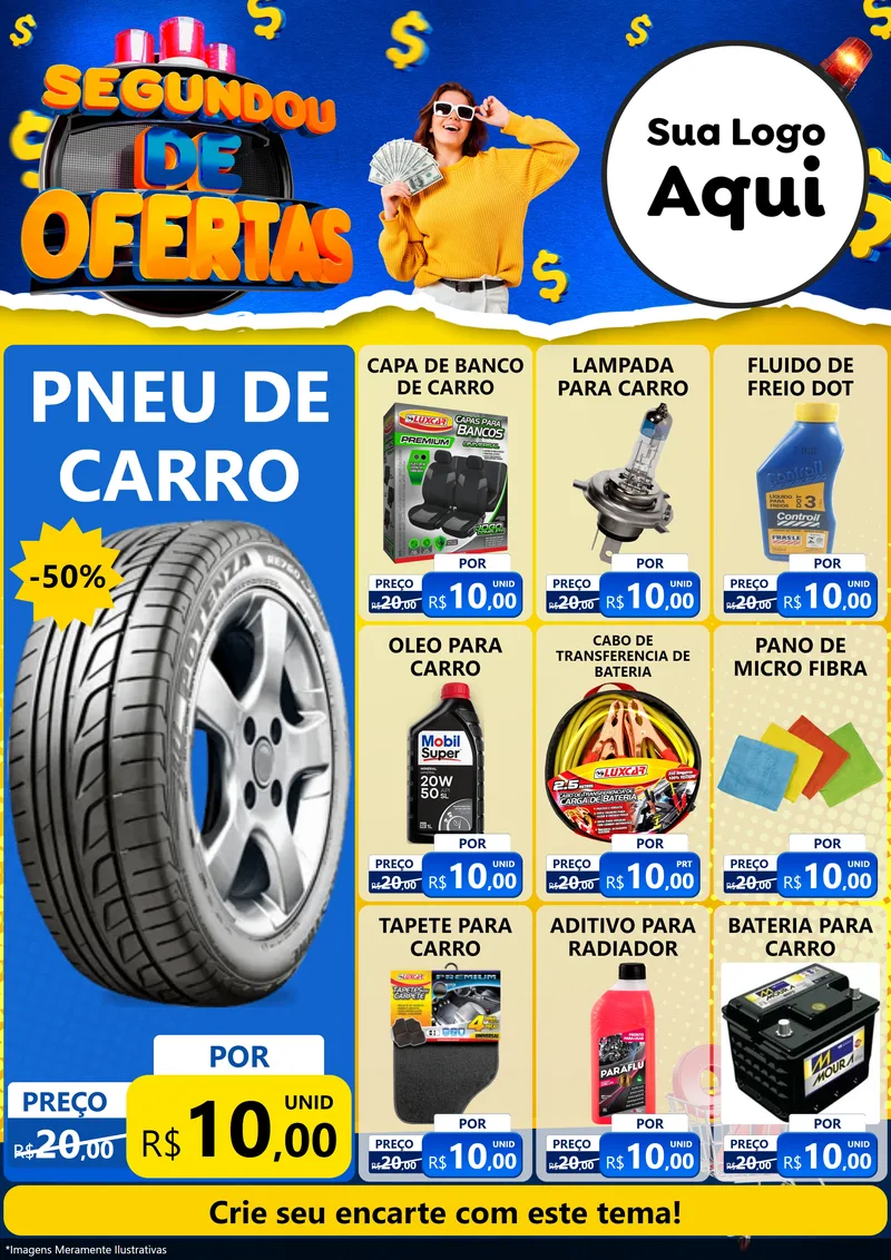 Modelo de Encarte para Encarte A4 Vertical com o tema Segundou de Ofertas para Auto peças
