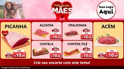 Modelo de TV para TV Horizontal com o tema Feliz Dia Das Mães para Açougue
