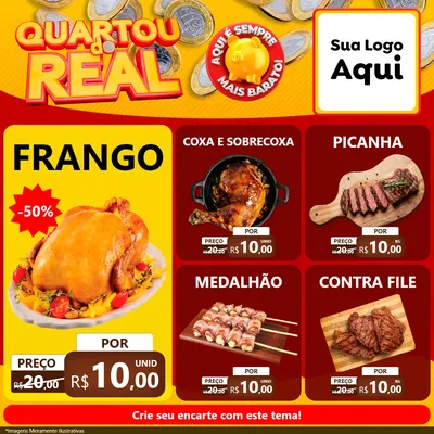 Modelo de Rede Social para Feed Facebook com o tema Quartou do Real para Assados