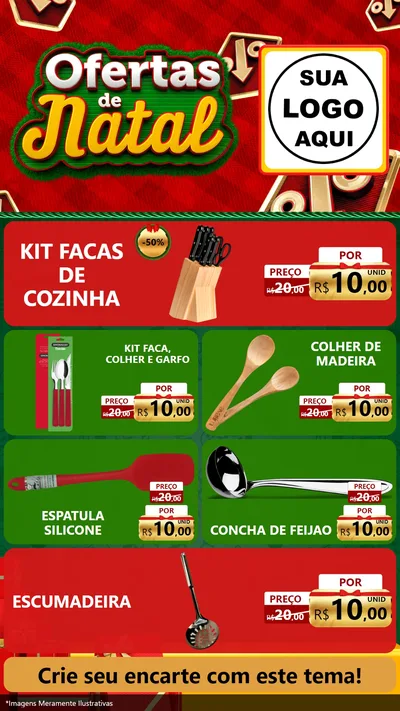 Modelo de TV para TV Vertical com o tema Ofertas de Natal para Utilidades Domésticas