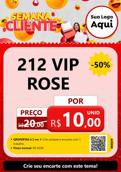 Modelo de Cartaz para Cartaz A4 Vertical com o tema Semana do Cliente para Perfumes