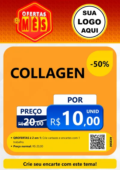 Modelo de Cartaz para Cartaz A4 Vertical com o tema Ofertas do Mês para Suplementos alimentares