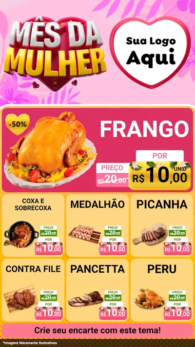 Modelo de Rede Social para Stories com o tema Mês da Mulher para Assados