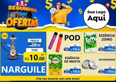 Modelo de Encarte para Encarte A4 Horizontal com o tema Segundou de Ofertas para Tabacaria