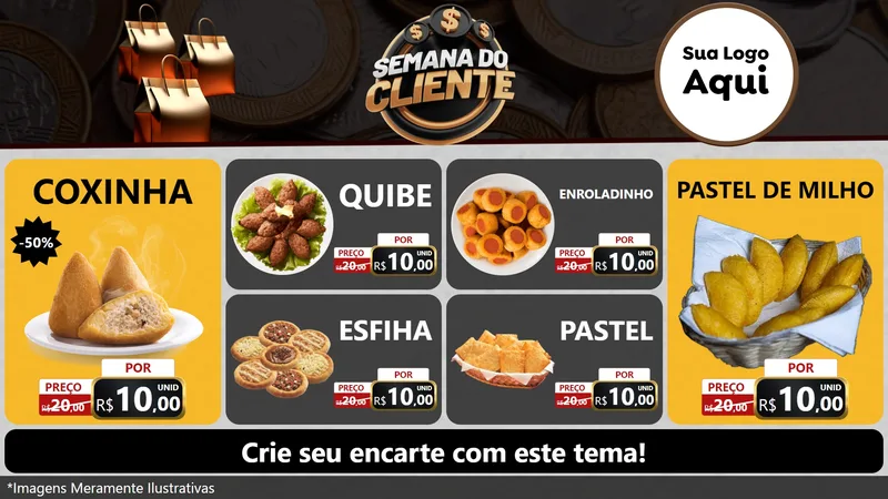 Modelo de TV para TV Horizontal com o tema Semana do Cliente para Salgadaria