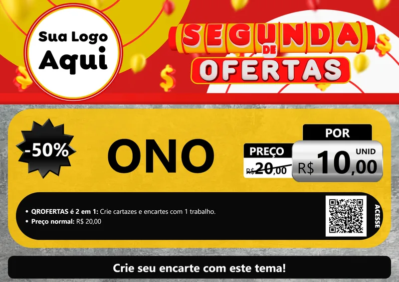 Modelo de Cartaz para Cartaz A4 Horizontal com o tema Segunda de Ofertas para Óticas