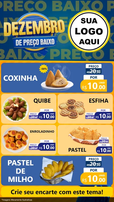 Modelo de TV para TV Vertical com o tema Dezembro de Preço Baixo para Salgadaria