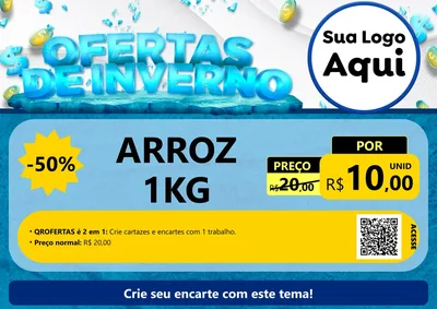 Modelo de Cartaz para Cartaz A4 Horizontal com o tema Ofertas de Inverno para Supermercado