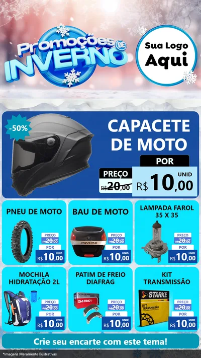 Modelo de Rede Social para Stories com o tema Promoções de Inverno para Moto peças