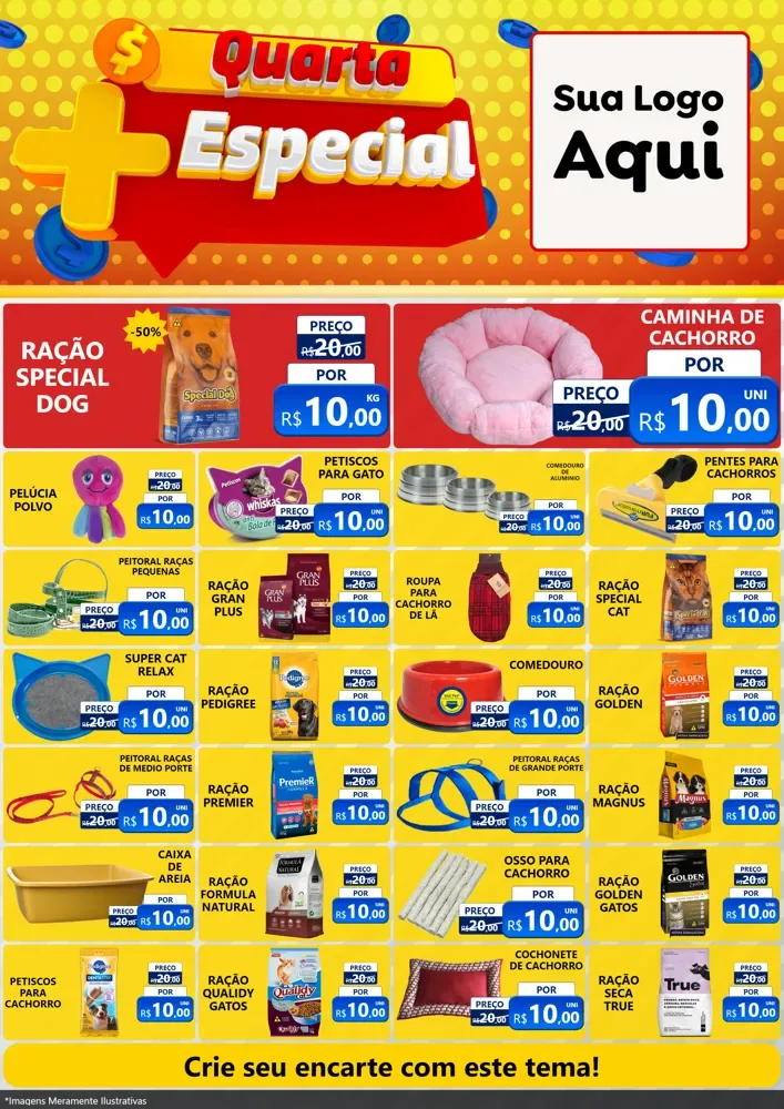 Modelo de Encarte para Encarte A4 Vertical com o tema Quarta Mais Especial para Pet Shop