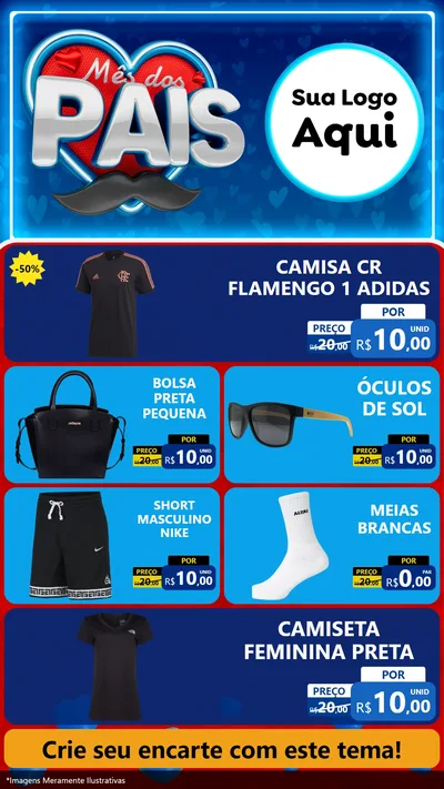 Modelo de TV para TV Vertical com o tema Mês Dos Pais para Roupas e acessórios