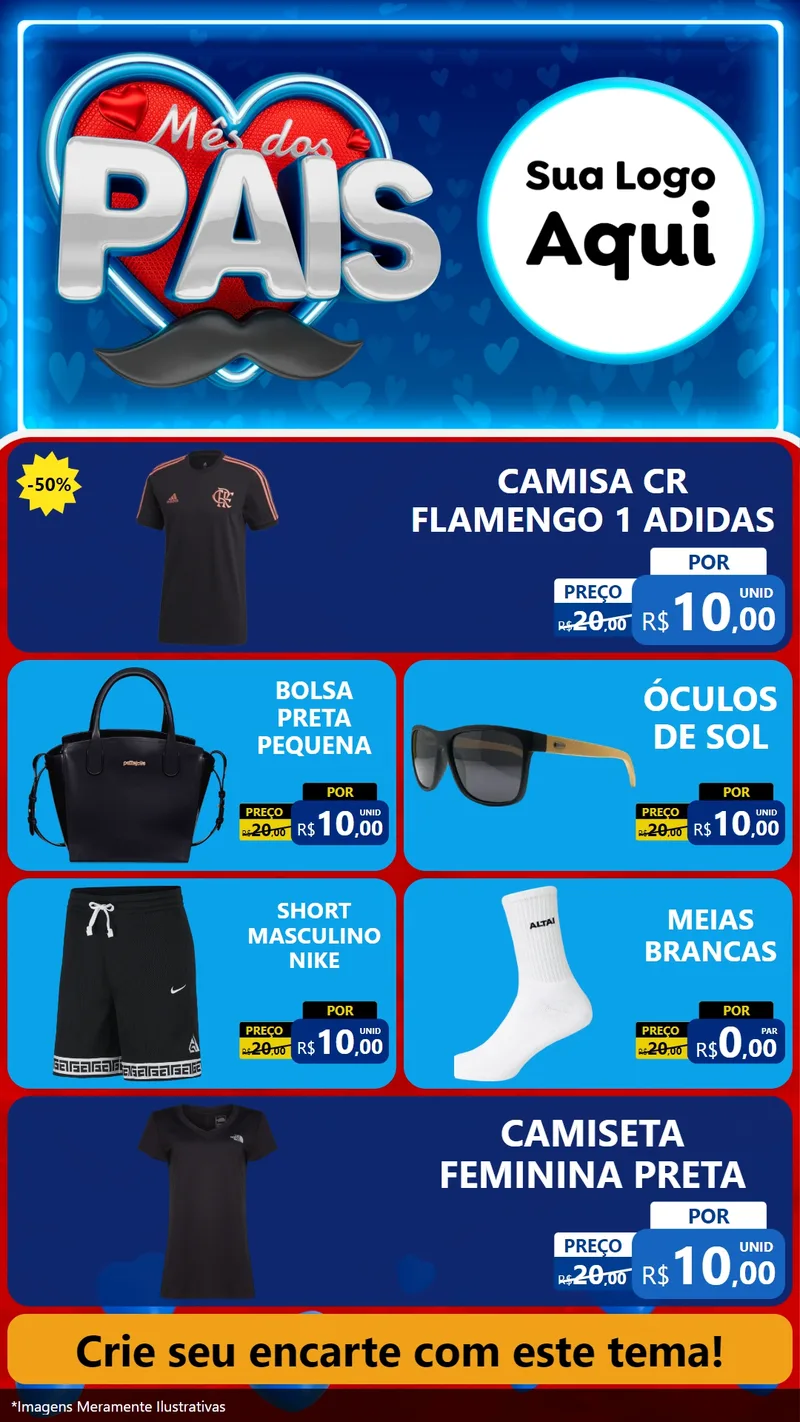 Modelo de TV para TV Vertical com o tema Mês Dos Pais para Roupas e acessórios