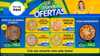 Modelo de TV para TV Horizontal com o tema Grandes Ofertas para Pizzaria