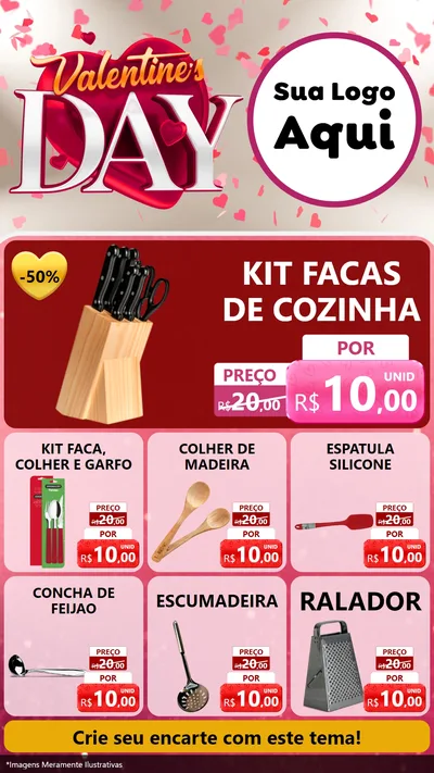 Modelo de Rede Social para Stories com o tema Valentine's Day para Utilidades Domésticas