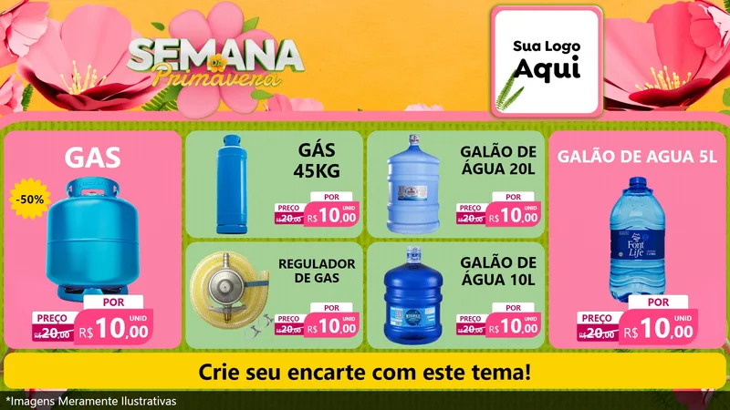 Modelo de TV para TV Horizontal com o tema Semana da Primavera para Água e gás