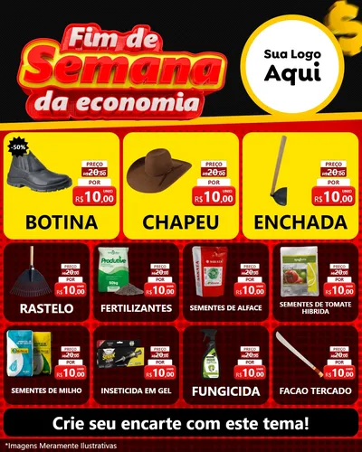 Modelo de Rede Social para Feed Instagram com o tema Fim de Semana da Economia para Agropecuária
