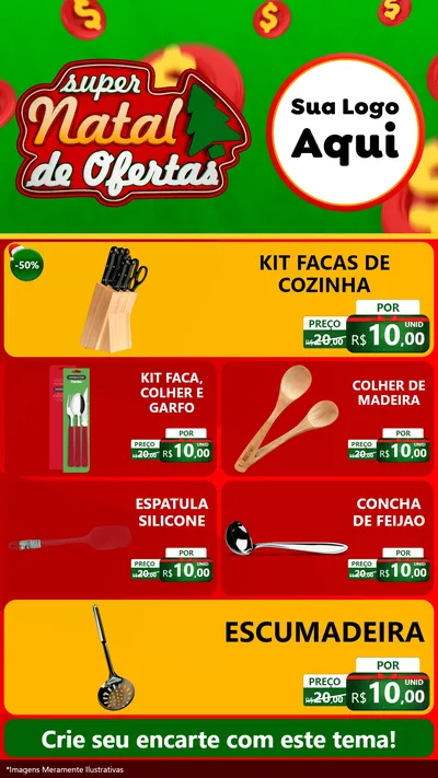 Modelo de TV para TV Vertical com o tema Super Natal de Ofertas para Utilidades Domésticas