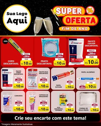 Modelo de Rede Social para Feed Instagram com o tema Super Oferta Fim de Ano para Embalagens